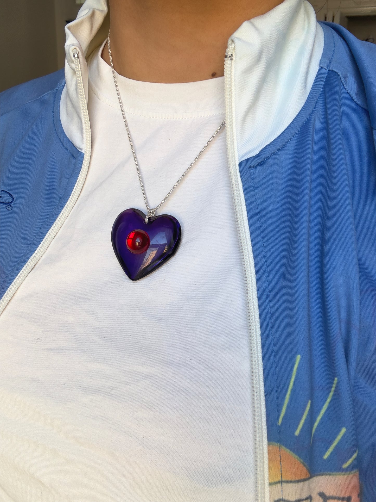 Purple Sparkle Glass Heart