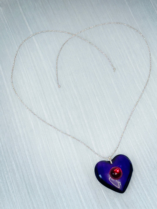 Purple Sparkle Glass Heart