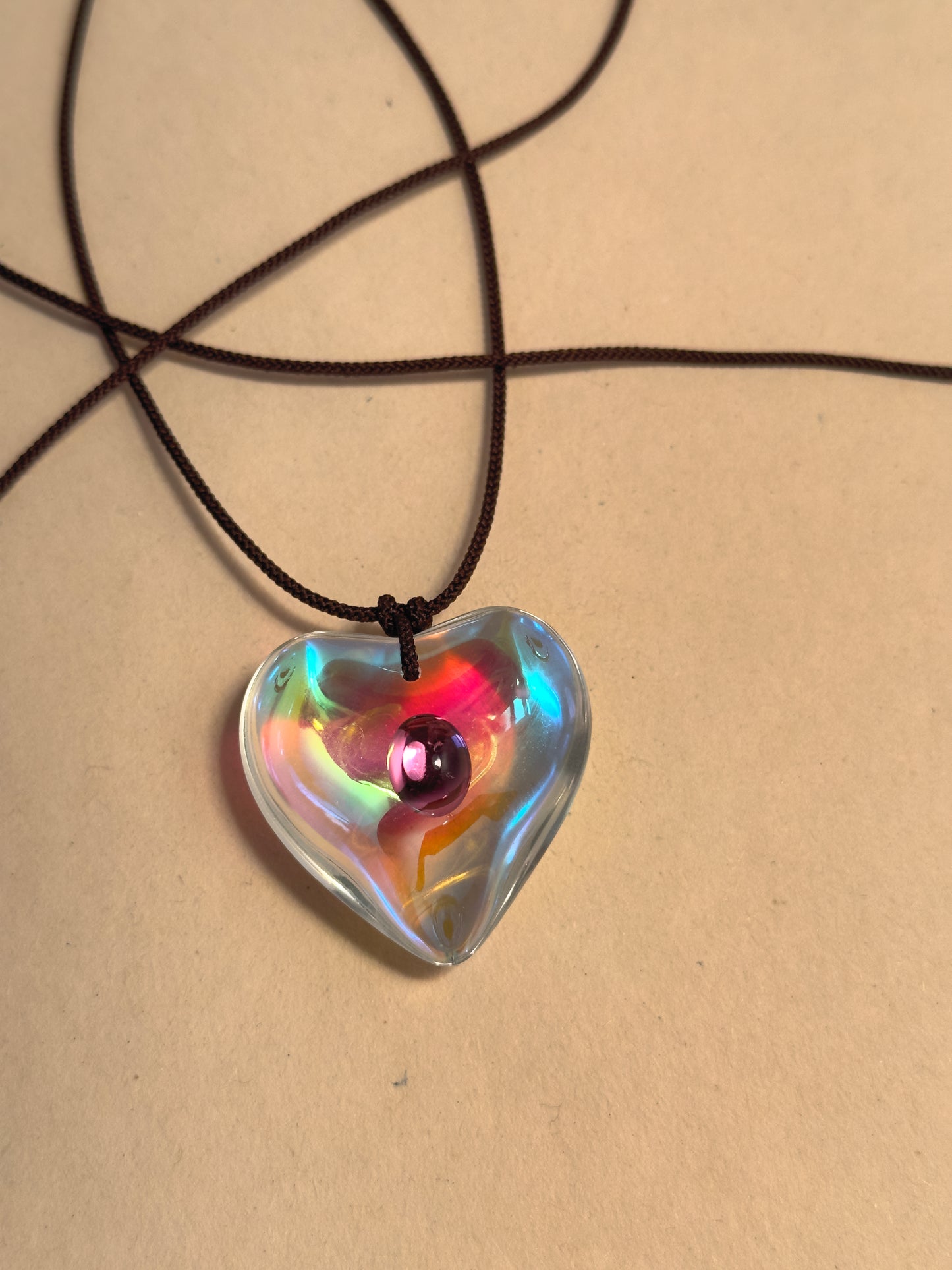 Chocolate Rainbow Glass Heart